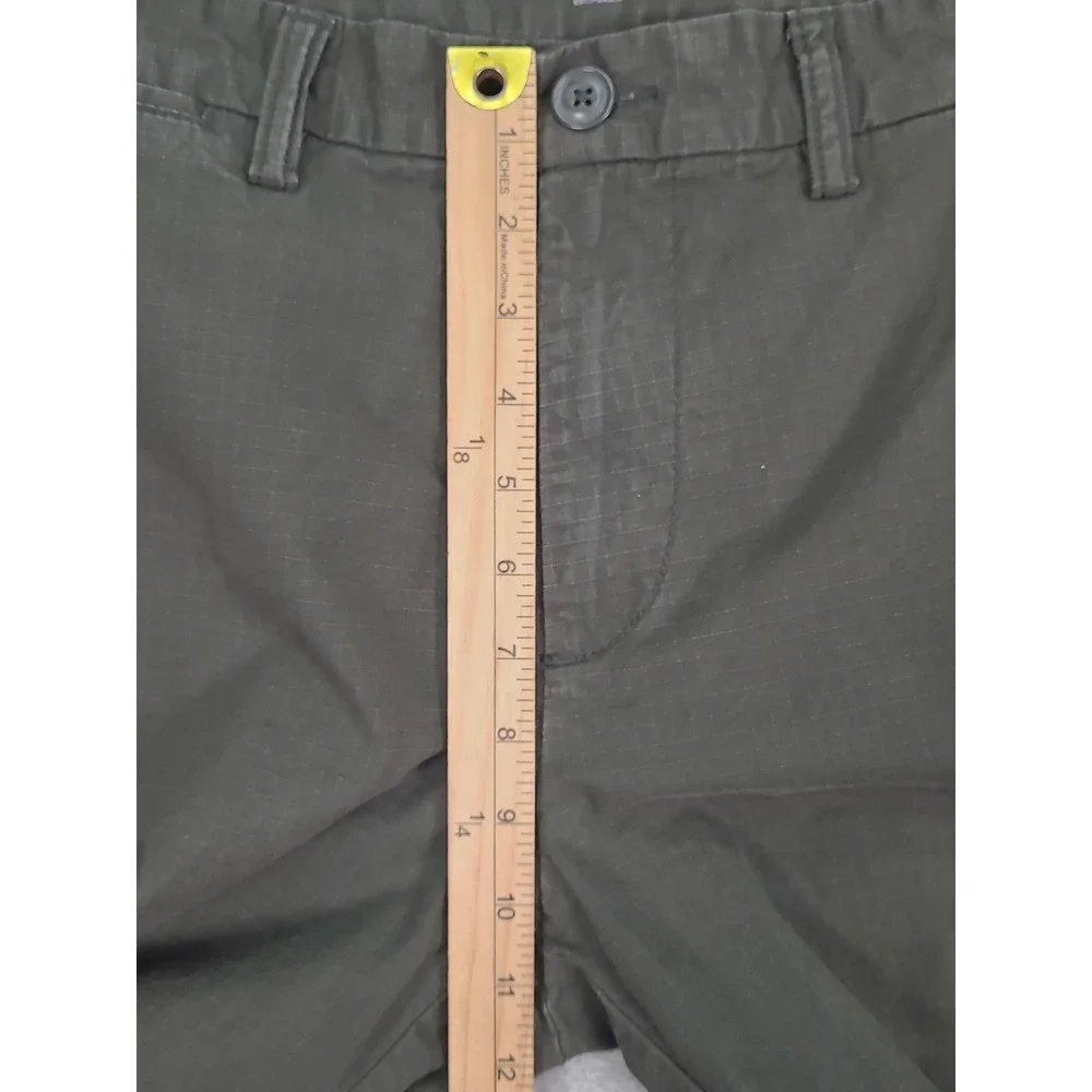 Old Navy Ultimate Slim Chino Pants Mens 34x34 Olive Green Grid Ripstop Trousers